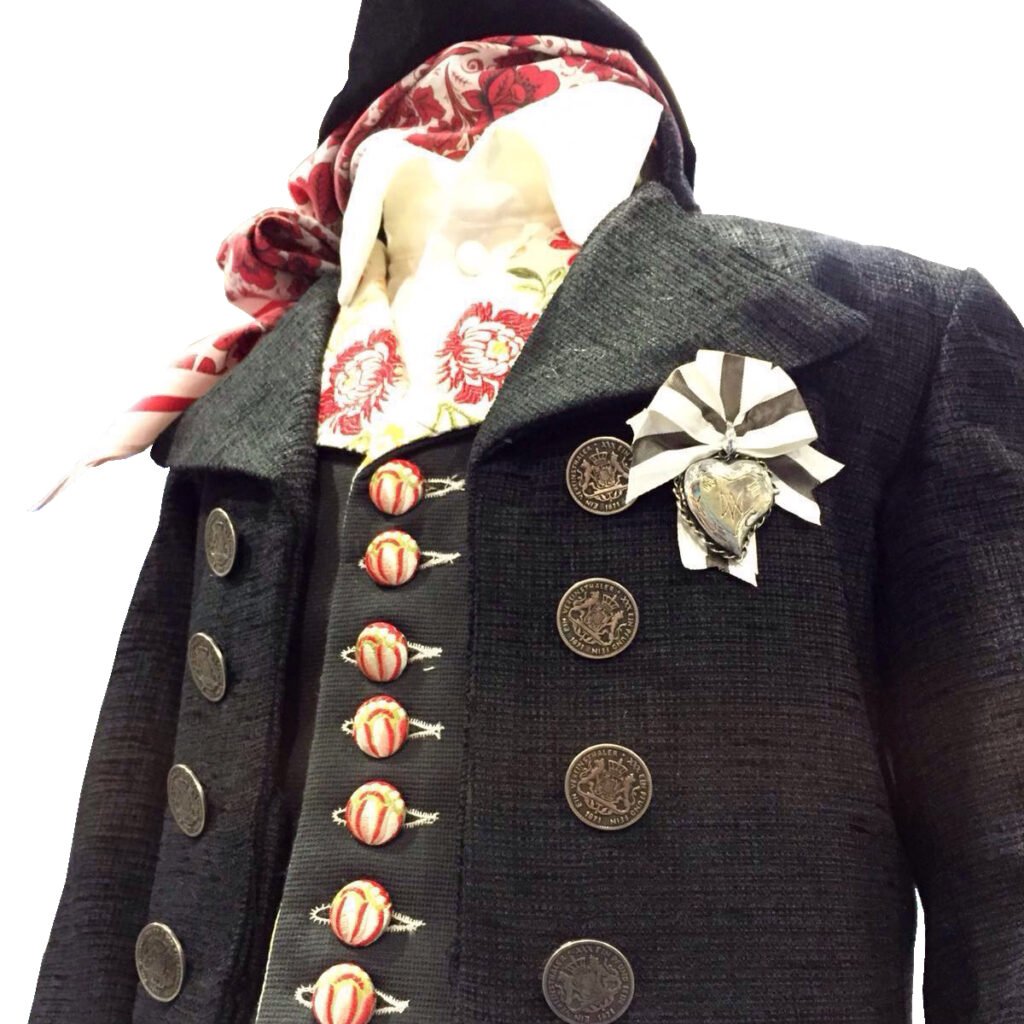 chaqueta modelo clásico y chaleco con solapa combinada